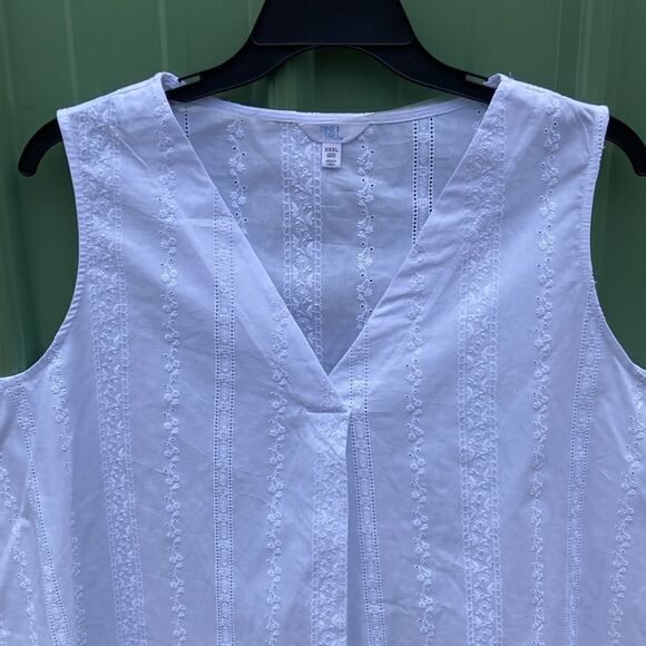 Women's White Woven Lightweight Tank Top Shirt Size XXXL - Picture 2 of 10